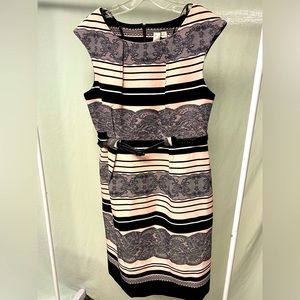 Emma & Michele Black and Pink Striped Dress